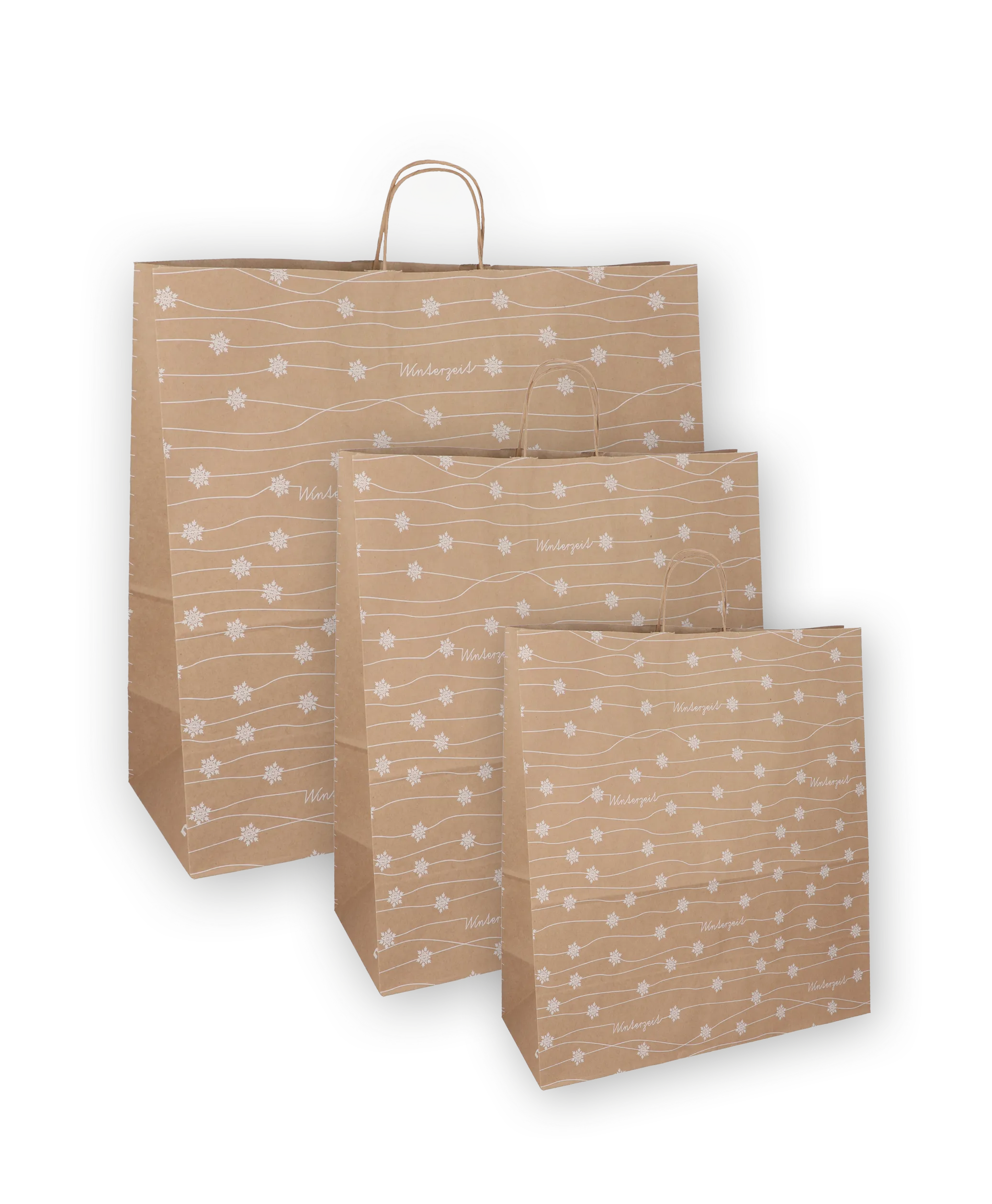 PAPIER-TRAGETASCHE | BRAUN | WINTERZEIT